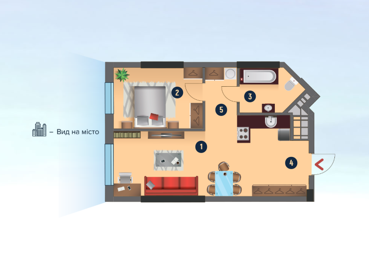 1-кімнатна 51.1 м² в ЖК SALUT! від 40 150 грн/м², Київ