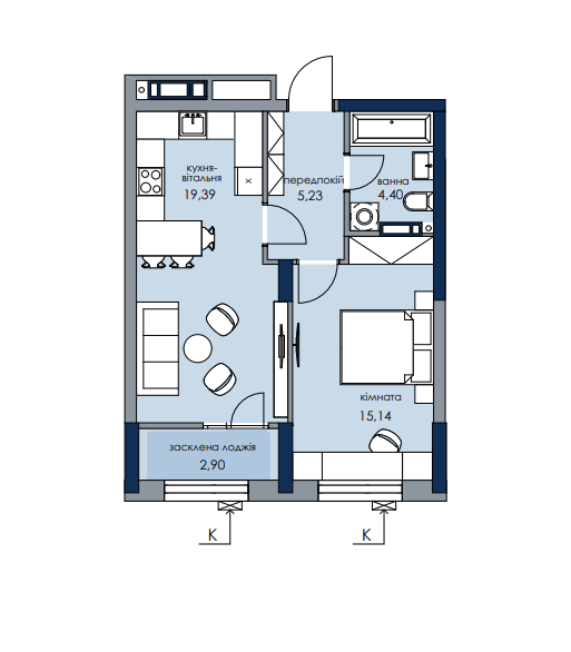 1-комнатная 47.06 м² в ЖК Новый Автограф от 30 041 грн/м², Киев