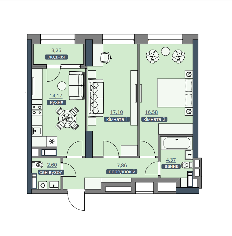 2-комнатная 65.7 м² в ЖК Метрополис от 40 276 грн/м², Киев