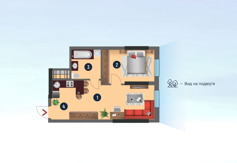 1-кімнатна 44.1 м² в ЖК SALUT! від 33 450 грн/м², Київ