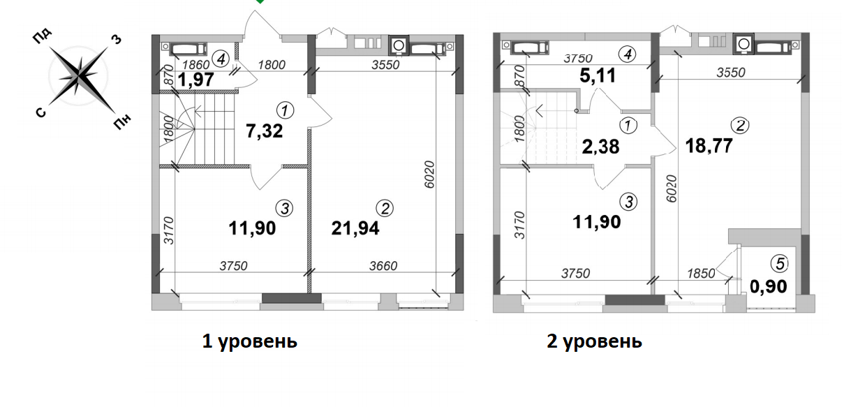 Двухуровневая 82.2 м² в ЖК Оптимісто от 17 500 грн/м², с. Гатное