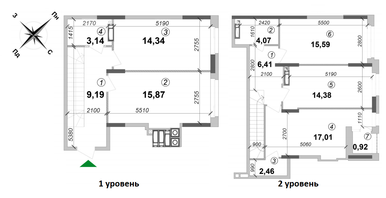 Дворівнева 103.38 м² в ЖК Оптимісто від 16 500 грн/м², с. Гатне