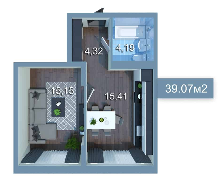 1-комнатная 39.07 м² в ЖК Star City от 23 426 грн/м², Киев