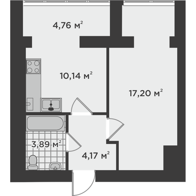 1-комнатная 40.16 м² в ЖК Millennium State от 17 919 грн/м², г. Буча