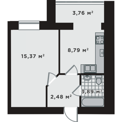 1-кімнатна 34.29 м² в ЖК Millennium State від 17 919 грн/м², м. Буча