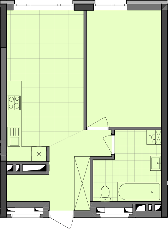 1-кімнатна 47.92 м² в ЖК Dibrova Park від 25 150 грн/м², Київ