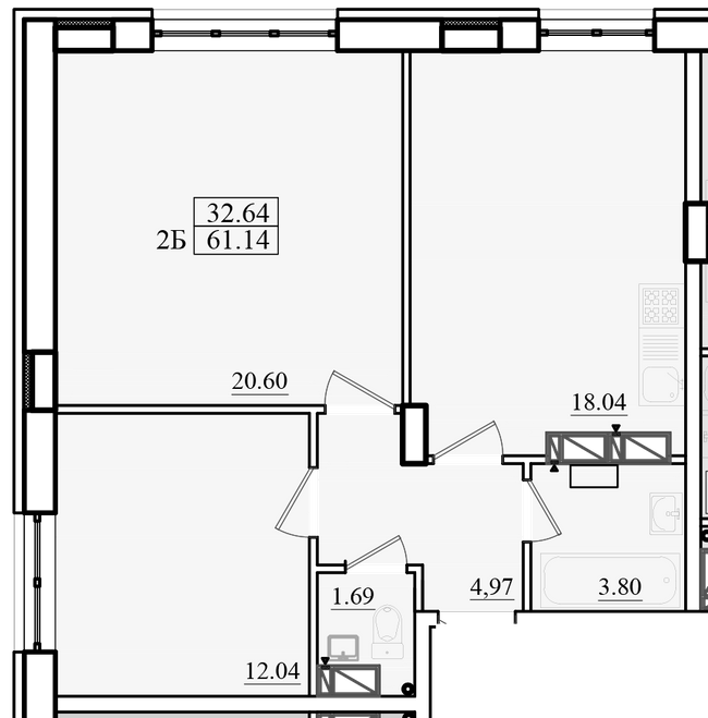 2-кімнатна 61.14 м² в ЖК Морський від 17 250 грн/м², м. Чорноморск