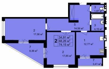 2-комнатная 74.15 м² в ЖК Q-4 "Quoroom Grand Avenue" от 25 700 грн/м², Львов