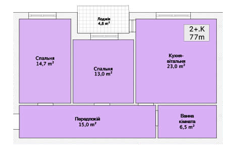 2-комнатная 77 м² в ЖК Хмельницкое шоссе, 40 от 23 050 грн/м², Винница