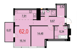 2-комнатная 62 м² в ЖК Бульвар Европейский от 19 000 грн/м², Ивано-Франковск