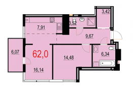 2-кімнатна 62 м² в ЖК Бульвар Європейський від 19 000 грн/м², Івано-Франківськ