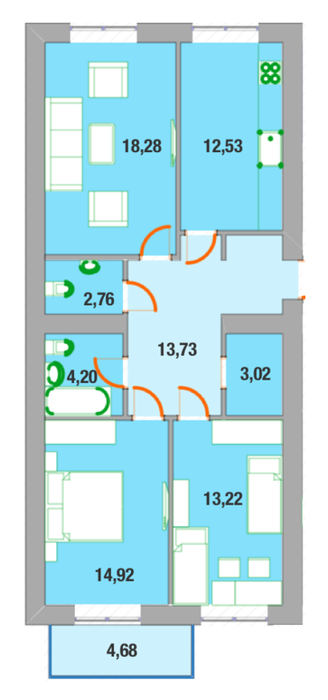3-кімнатна 81.5 м² в ЖК Престиж Таун від забудовника, Івано-Франківськ