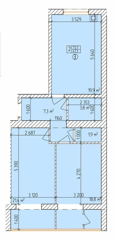 2-комнатная 73.1 м² в ЖК Дубовый Гай от 16 300 грн/м², Запорожье