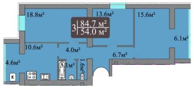 3-комнатная 84.7 м² в ЖК Dream Central от 15 900 грн/м², Николаев