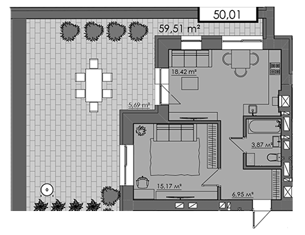 1-комнатная 50.01 м² в ЖК CENTRAL CITY Apartments от 26 400 грн/м², Ровно