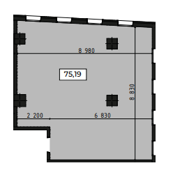 Офис 75.19 м² в ЖК Be the One от 35 945 грн/м², Киев