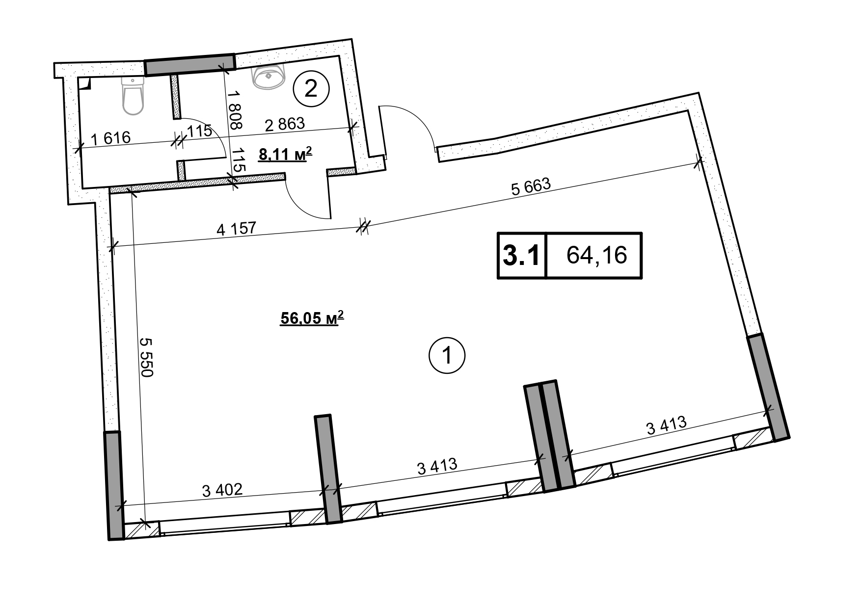 Офис 111.52 м² в ЖК CARDINAL от застройщика, Киев