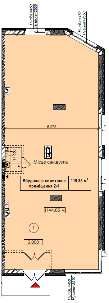 Помещение свободного назначения 119.35 м² в ЖК CITY HUB от застройщика, Киев