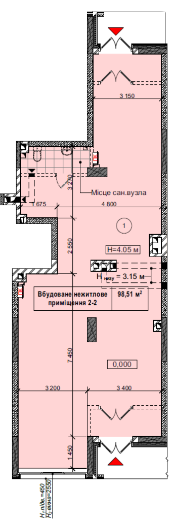 Помещение свободного назначения 98.51 м² в ЖК CITY HUB от застройщика, Киев