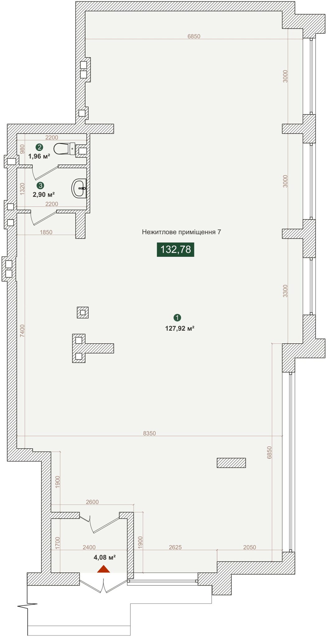 Помещение свободного назначения 132.78 м² в ЖК Forest Park от застройщика, Киев