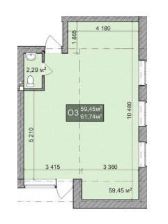 Помещение свободного назначения 61.74 м² в КД Greenwood от 20 000 грн/м², Киев