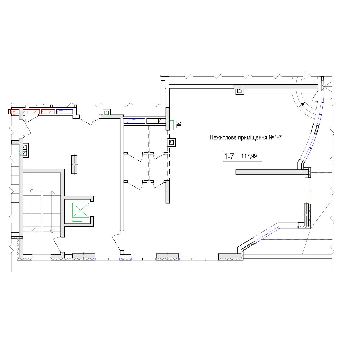 Офіс 117.99 м² в ЖК Володимирський від забудовника, Київ