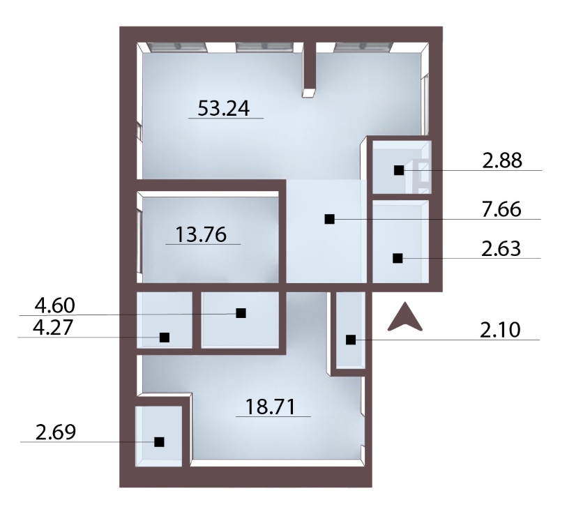 Помещение свободного назначения 41.88 м² в ЖК Камертон от застройщика, Киев