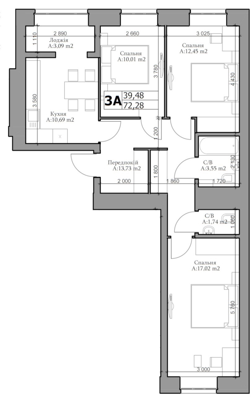 3-комнатная 75.73 м² в ЖК Green Life-3 от 20 750 грн/м², г. Ирпень