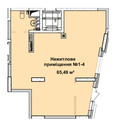 Помещение свободного назначения 65.49 м² в ЖК Малахит от застройщика, Киев