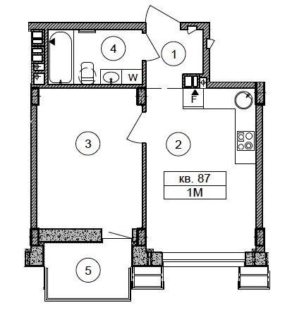 1-комнатная 36 м² в ЖК Respublika от 44 320 грн/м², Киев