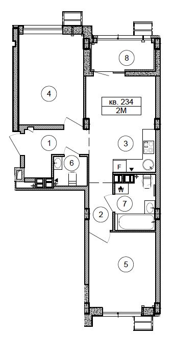 2-комнатная 54.4 м² в ЖК Respublika от 46 200 грн/м², Киев