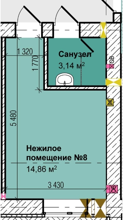 Помещение свободного назначения 14.86 м² в ЖК Вышгород Сити Парк от 15 500 грн/м², г. Вышгород
