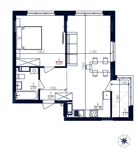 2-комнатная 54.48 м² в ЖК Современный квартал от 39 000 грн/м², Киев