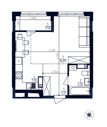 1-кімнатна 37.83 м² в ЖК Сучасний квартал від 18 800 грн/м², Київ