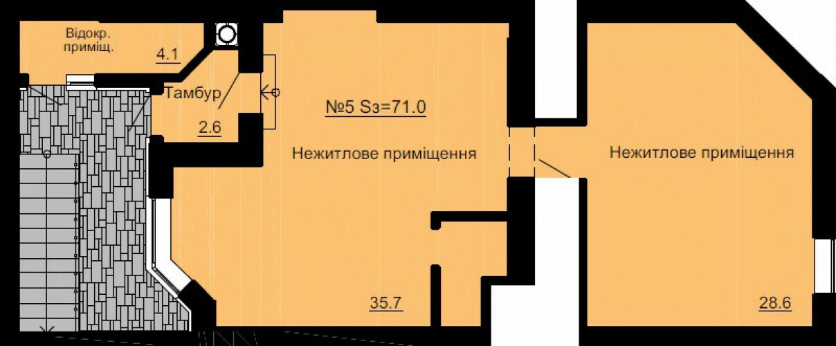 Помещение свободного назначения 71 м² в ЖК София Клубный от застройщика, с. Софиевская Борщаговка