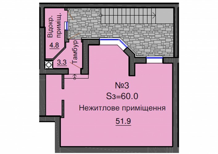 Помещение свободного назначения 60 м² в ЖК София Клубный от застройщика, с. Софиевская Борщаговка