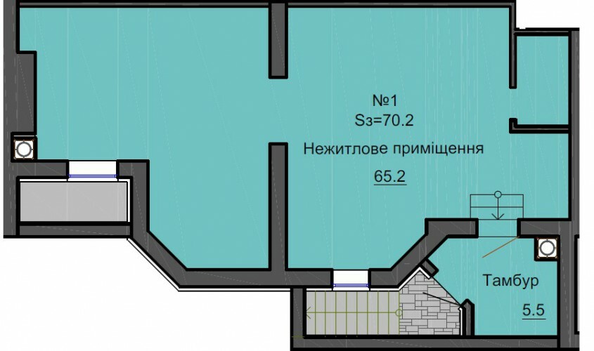 Помещение свободного назначения 70.2 м² в ЖК София Резиденс от застройщика, с. Софиевская Борщаговка