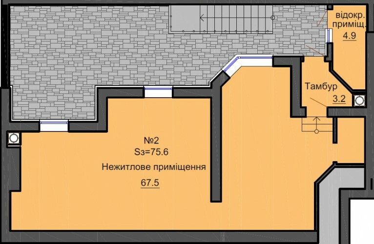 Помещение свободного назначения 75.6 м² в ЖК София Резиденс от застройщика, с. Софиевская Борщаговка