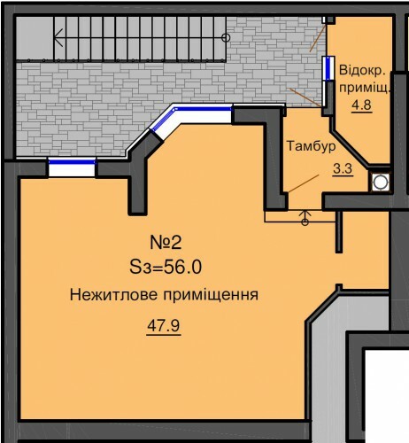 Помещение свободного назначения 56 м² в ЖК София Резиденс от застройщика, с. Софиевская Борщаговка