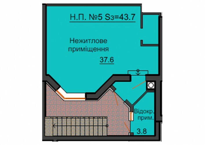 Помещение свободного назначения 43.7 м² в ЖК София Резиденс от застройщика, с. Софиевская Борщаговка