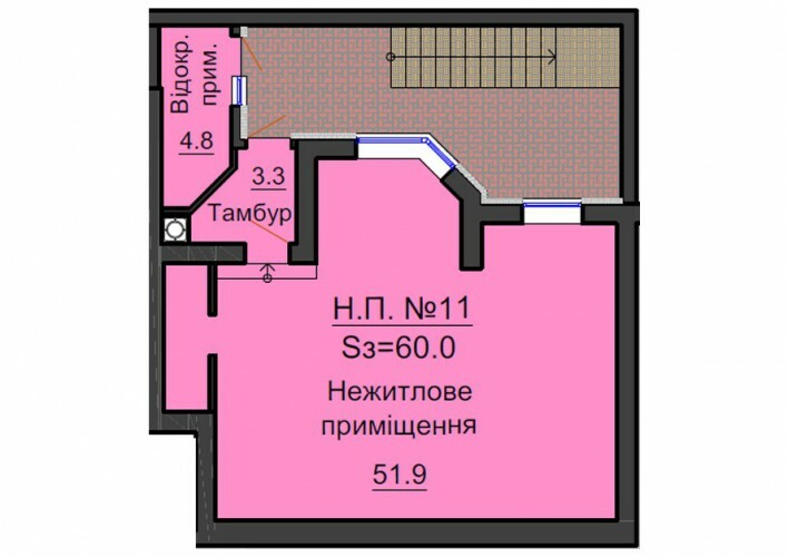 Помещение свободного назначения 60 м² в ЖК София Резиденс от застройщика, с. Софиевская Борщаговка