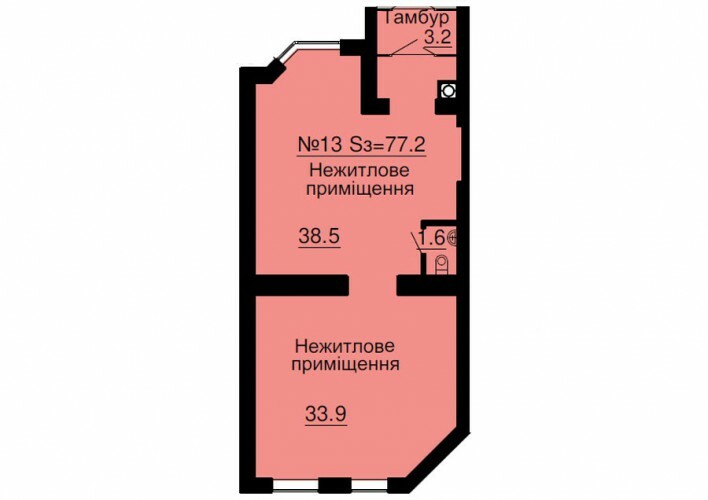 Помещение свободного назначения 77.2 м² в ЖК София Резиденс от застройщика, с. Софиевская Борщаговка