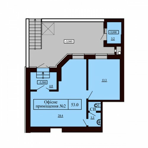 Помещение свободного назначения 53 м² в ЖК София Сити от застройщика, с. Софиевская Борщаговка