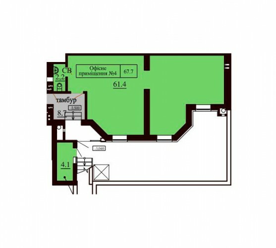 Помещение свободного назначения 67.7 м² в ЖК София Сити от застройщика, с. Софиевская Борщаговка