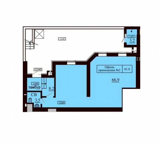 Помещение свободного назначения 81.8 м² в ЖК София Сити от застройщика, с. Софиевская Борщаговка