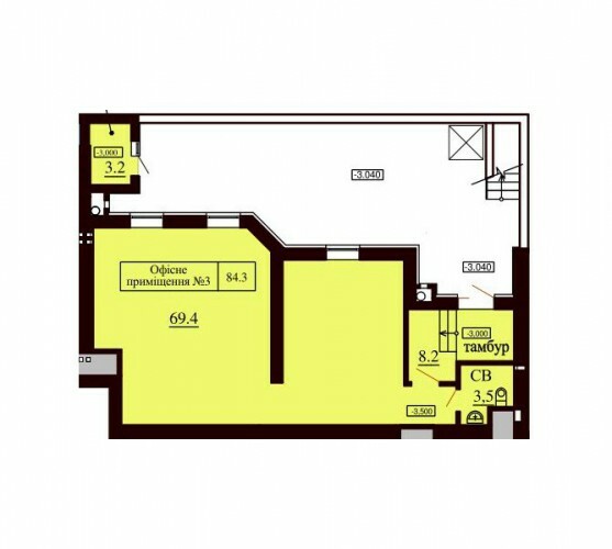 Помещение свободного назначения 84.3 м² в ЖК София Сити от застройщика, с. Софиевская Борщаговка