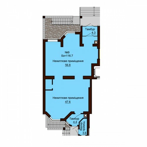 Помещение свободного назначения 116.7 м² в ЖК София Сити от застройщика, с. Софиевская Борщаговка