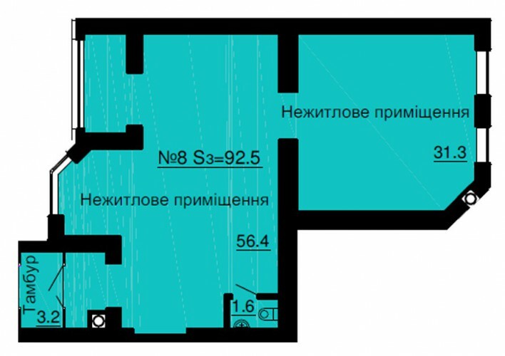 Помещение свободного назначения 92.5 м² в ЖК София Сити от застройщика, с. Софиевская Борщаговка