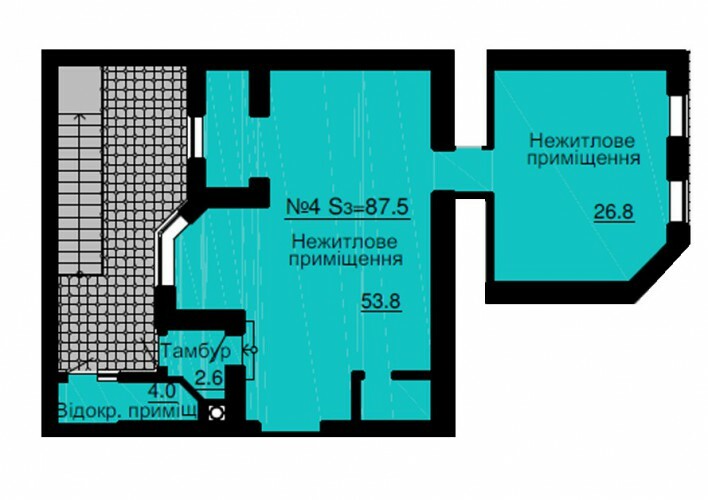 Помещение свободного назначения 87.5 м² в ЖК София Сити от застройщика, с. Софиевская Борщаговка