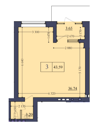 Помещение свободного назначения 43.59 м² в ЖК Эмоция от застройщика, с. Хотов